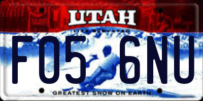 UT license plate F056NU