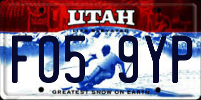 UT license plate F059YP