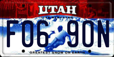 UT license plate F069ON