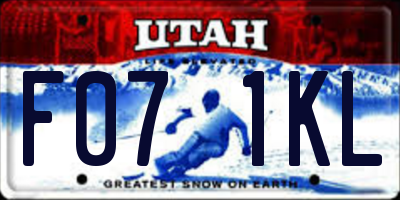 UT license plate F071KL