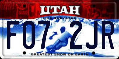 UT license plate F072JR