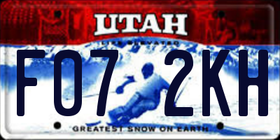 UT license plate F072KH
