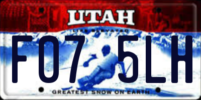 UT license plate F075LH