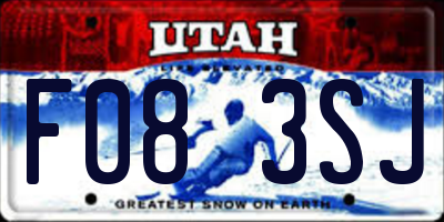 UT license plate F083SJ