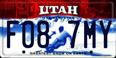 UT license plate F087MY