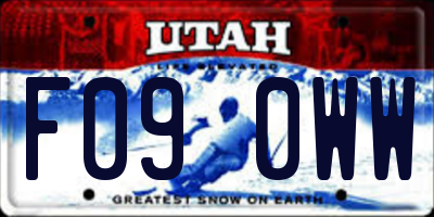 UT license plate F090WW
