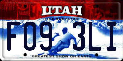 UT license plate F093LI