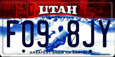 UT license plate F098JY