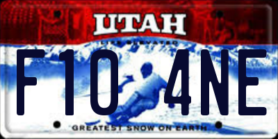 UT license plate F104NE