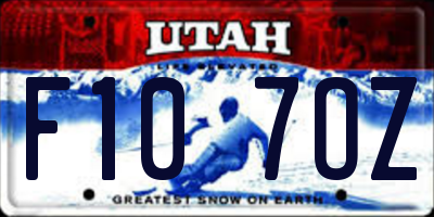 UT license plate F107OZ