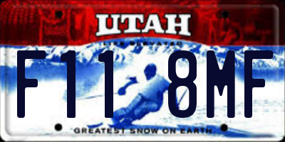 UT license plate F118MF