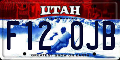 UT license plate F120JB