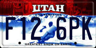 UT license plate F126PK