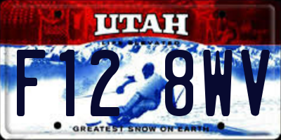 UT license plate F128WV