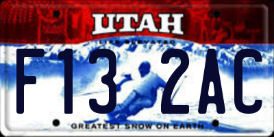 UT license plate F132AC