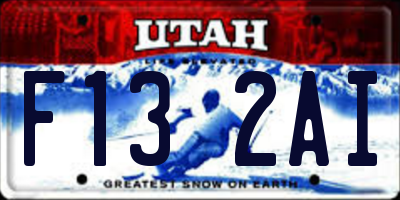 UT license plate F132AI