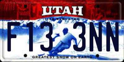 UT license plate F133NN
