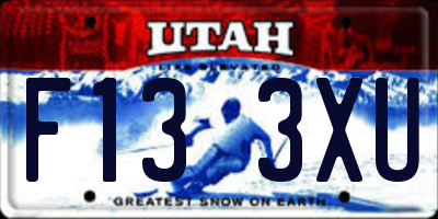 UT license plate F133XU