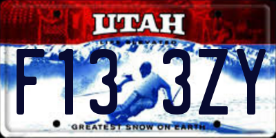 UT license plate F133ZY