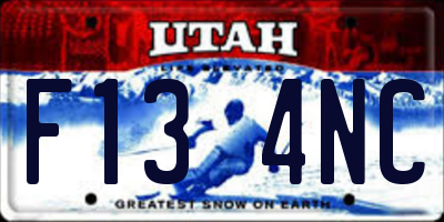 UT license plate F134NC