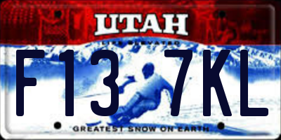 UT license plate F137KL