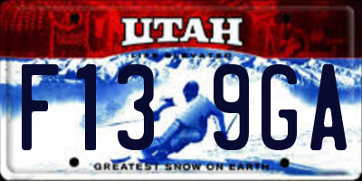 UT license plate F139GA