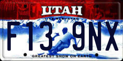 UT license plate F139NX