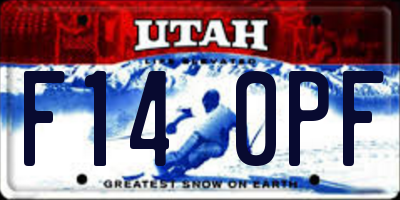 UT license plate F140PF