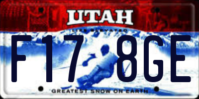 UT license plate F178GE