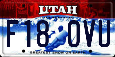 UT license plate F180VU