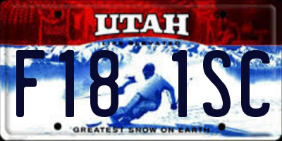 UT license plate F181SC