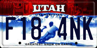 UT license plate F184NK