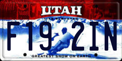 UT license plate F192IN
