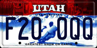 UT license plate F200QQ