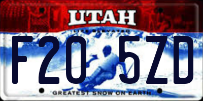 UT license plate F205ZD