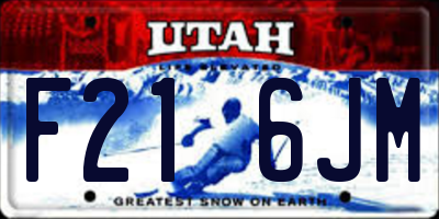 UT license plate F216JM