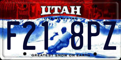 UT license plate F218PZ