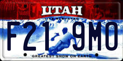 UT license plate F219MO