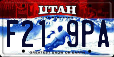 UT license plate F219PA