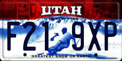 UT license plate F219XP