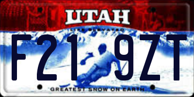 UT license plate F219ZT