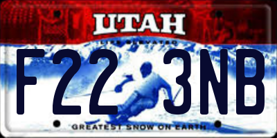 UT license plate F223NB