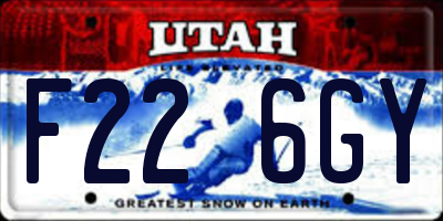 UT license plate F226GY