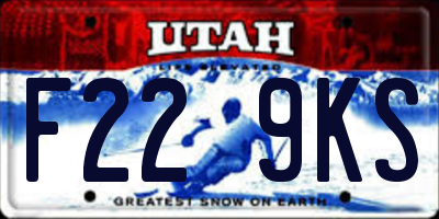 UT license plate F229KS