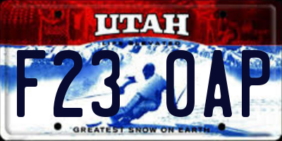 UT license plate F230AP