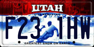 UT license plate F231HW