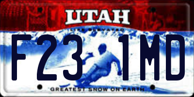 UT license plate F231MD