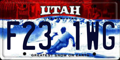 UT license plate F231WG