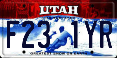 UT license plate F231YR