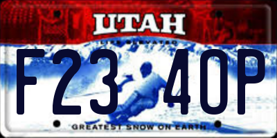 UT license plate F234OP